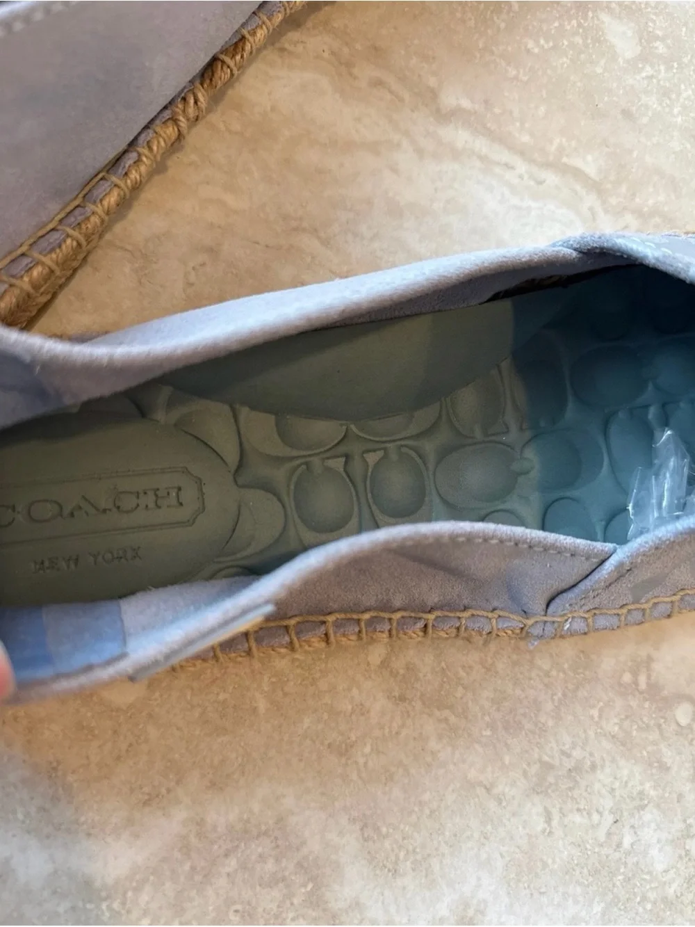 Coach Lavender Suede Espadrille Flats